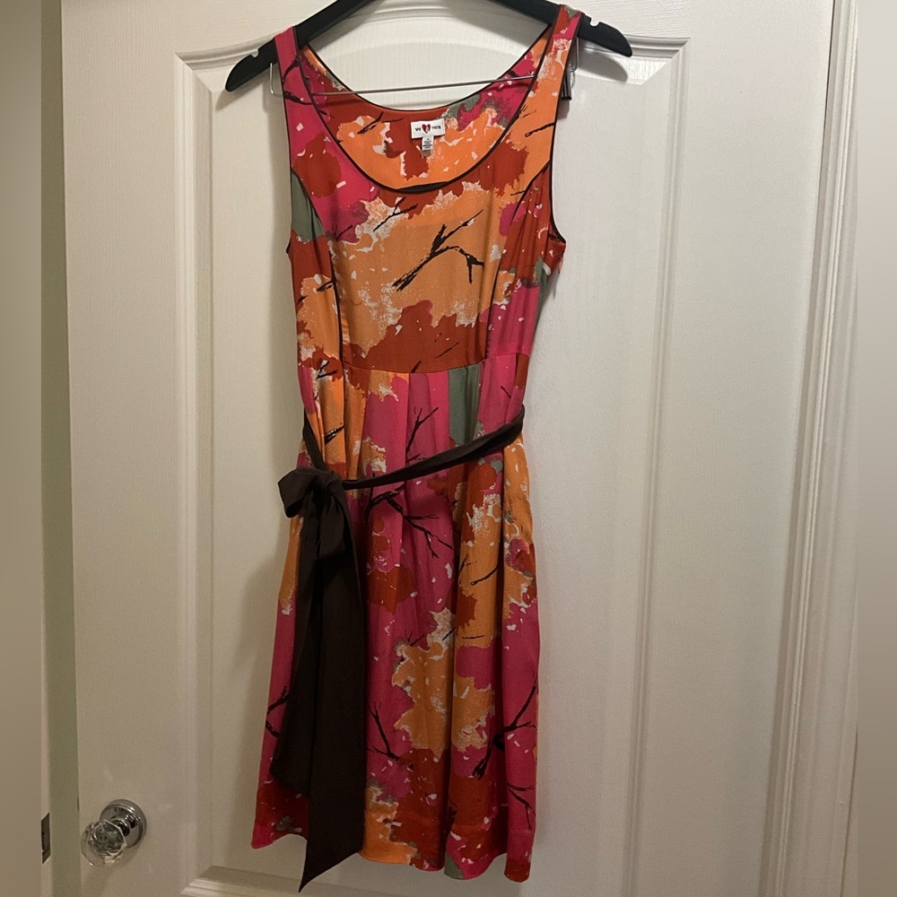 Anthropologie - We Love Vera Silk Midi Dress with Matching Silk Belt